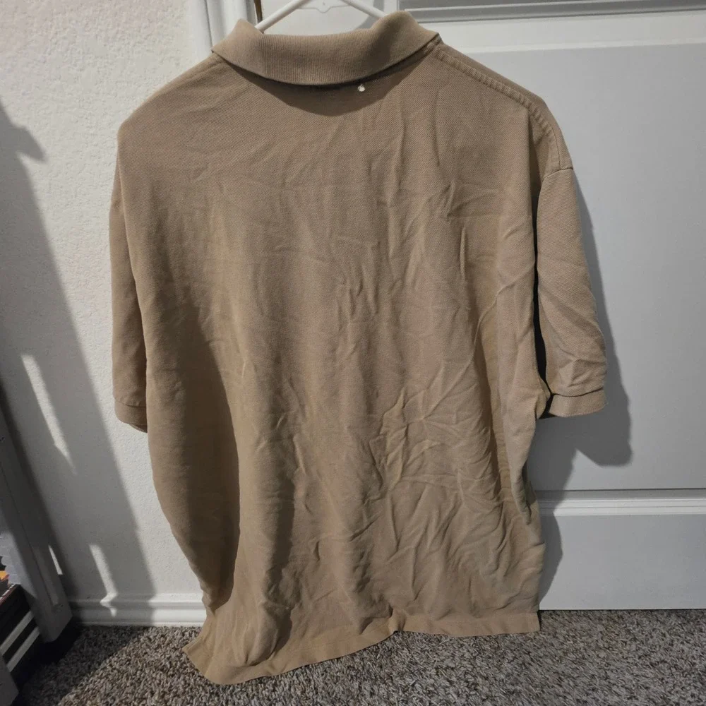 Polo Ralph Lauren Mens XL Tan Khaki Cotton Pique Short Sleeve Polo Shirt Pony